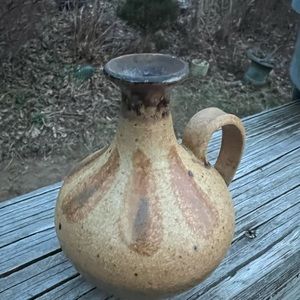 Watkins Studio Pottery Vase Or Carafe Signed One Handle 4.5” Height